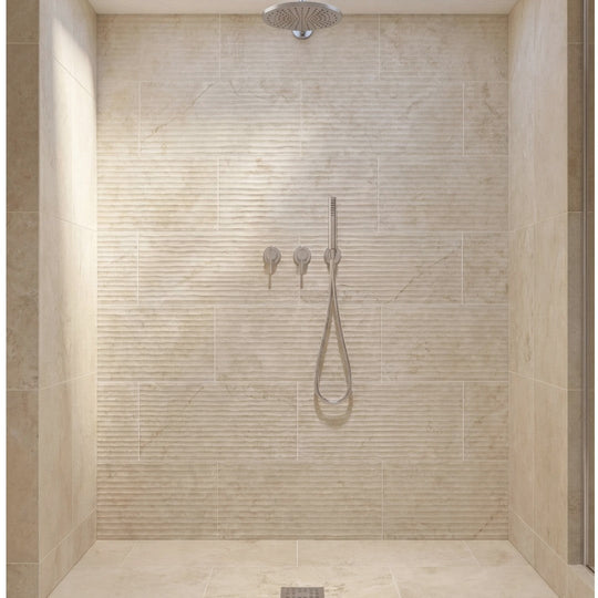 Bedrosians-Lunaris-12-x-24-Matte-Porcelain-Deco-Fluted-Wall-Tile-Beige