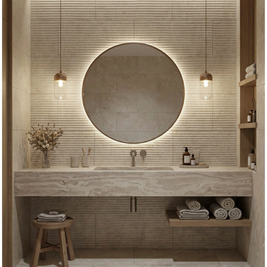 Bedrosians-Lunaris-12-x-24-Matte-Porcelain-Deco-Fluted-Wall-Tile-Greige