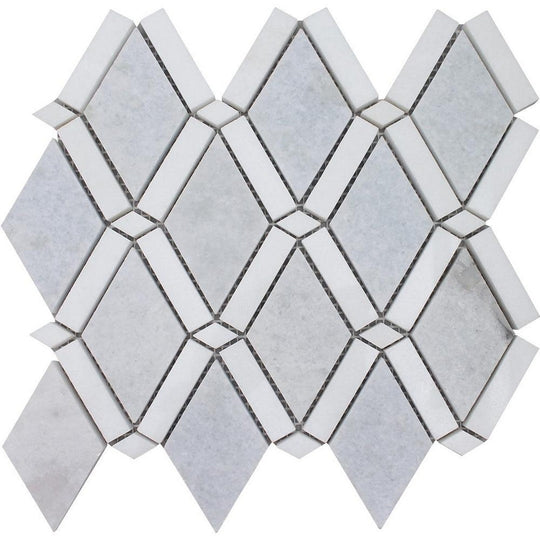 Tesoro 9" x 10" Diamond Band Dot Polished Natural Stone Mosaic