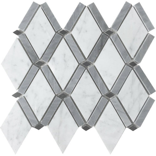 Tesoro 9" x 10" Metropolitan Blends Banded Dot Diamond Natural Stone Mosaic