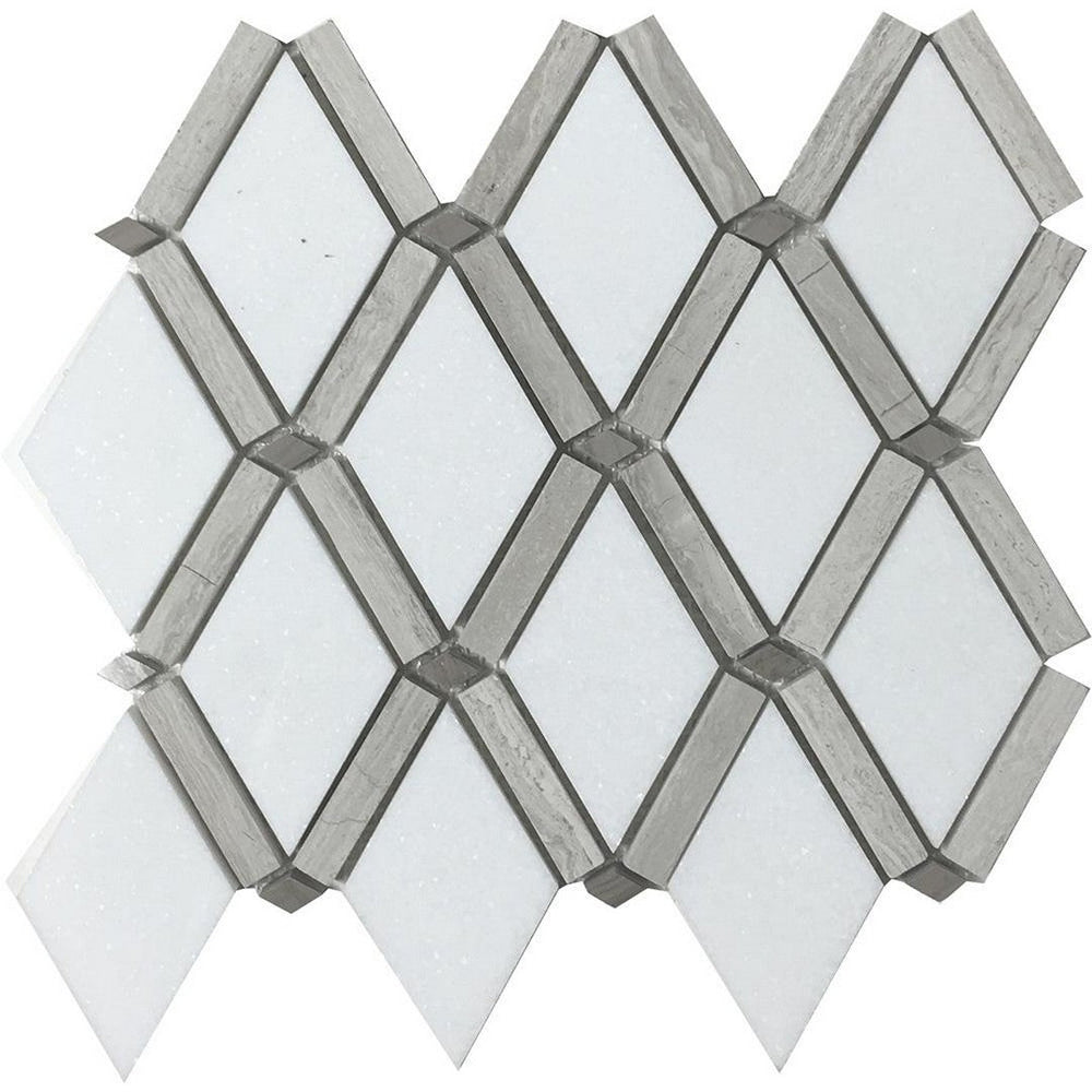 Tesoro 9" x 10" Metropolitan Blends Banded Dot Diamond Natural Stone Mosaic