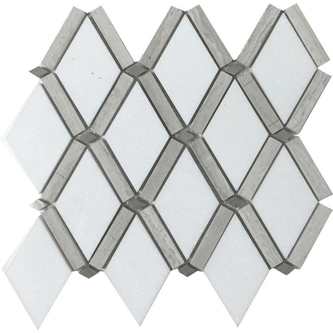 Tesoro 9" x 10" Metropolitan Blends Banded Dot Diamond Natural Stone Mosaic