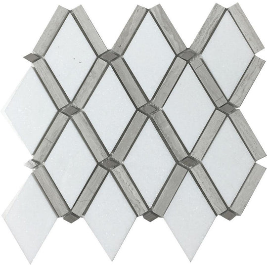 Tesoro 9" x 10" Metropolitan Blends Banded Dot Diamond Natural Stone Mosaic