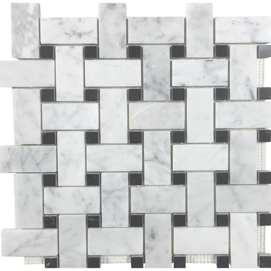 Tesoro 12" x 12" Metropolitan Blends Basketweave Natural Stone Mosaic