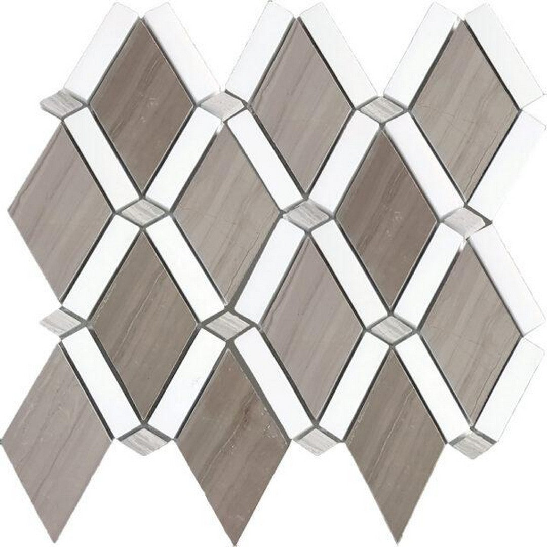 Tesoro 9" x 10" Diamond Band Dot Polished Natural Stone Mosaic