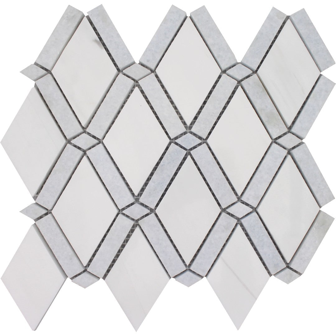 Tesoro 9" x 10" Diamond Band Dot Honed Natural Stone Mosaic