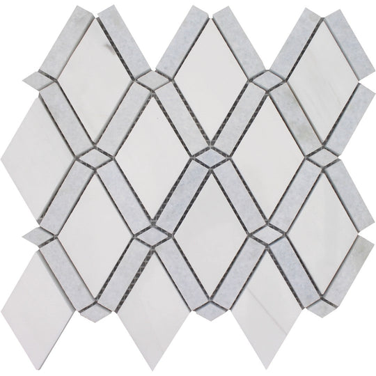 Tesoro 9" x 10" Diamond Band Dot Honed Natural Stone Mosaic