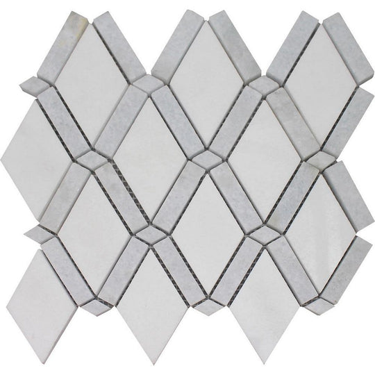 Tesoro 9" x 10" Diamond Band Dot Polished Natural Stone Mosaic