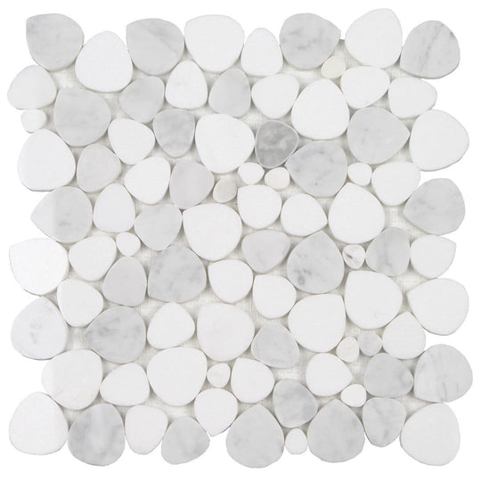 Tesoro 11.75" x 12" Ocean Stones Polished Natural Stone Sliced Mosaic