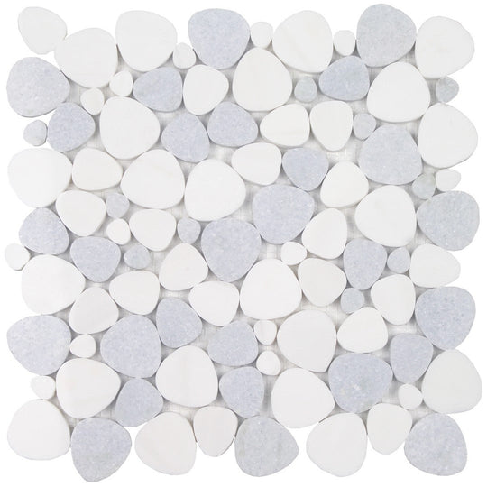 Tesoro 11.75" x 12" Ocean Stones Polished Natural Stone Sliced Mosaic
