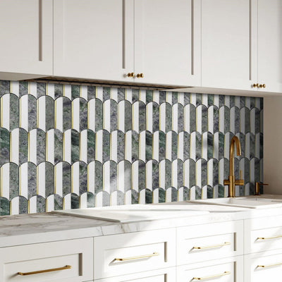 Tesoro 13.5" x 10.25" Showtime Polished Waterjet Natural Stone Mosaic