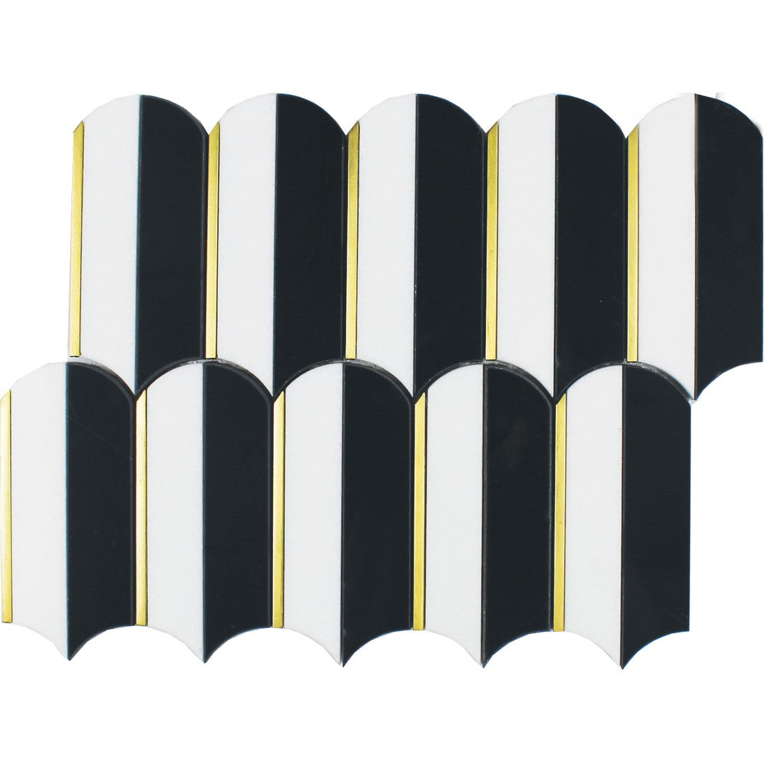 Tesoro 13.25" x 10.25" Showtime Polished Waterjet Natural Stone Mosaic