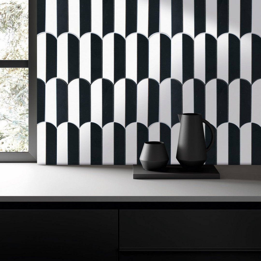 Tesoro-13.25-x-10.25-Showtime-Polished-Waterjet-Natural-Stone-Mosaic-Thassos-Nero