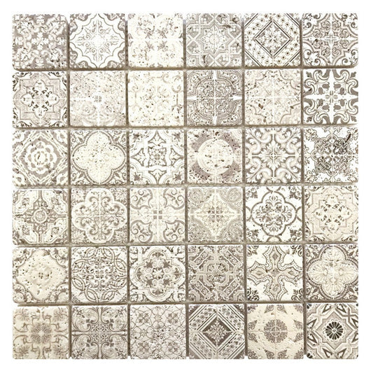 MiR Artistic 11.8" x 11.8" Travertine 1.9" Square Mosaic