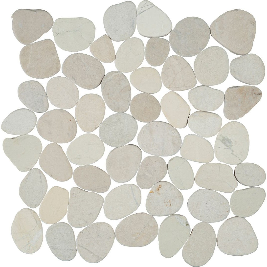 Florida Tile Pebbles 12" x 12" Flat Natural Stone Mosaic