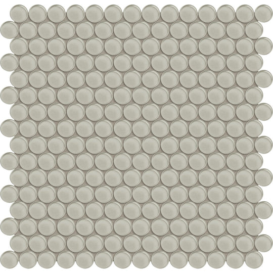 Florida-Tile-Peace-Of-Mind-12-x-12-Penny-Round-Glass-Mosaic-Tranquil-Tan