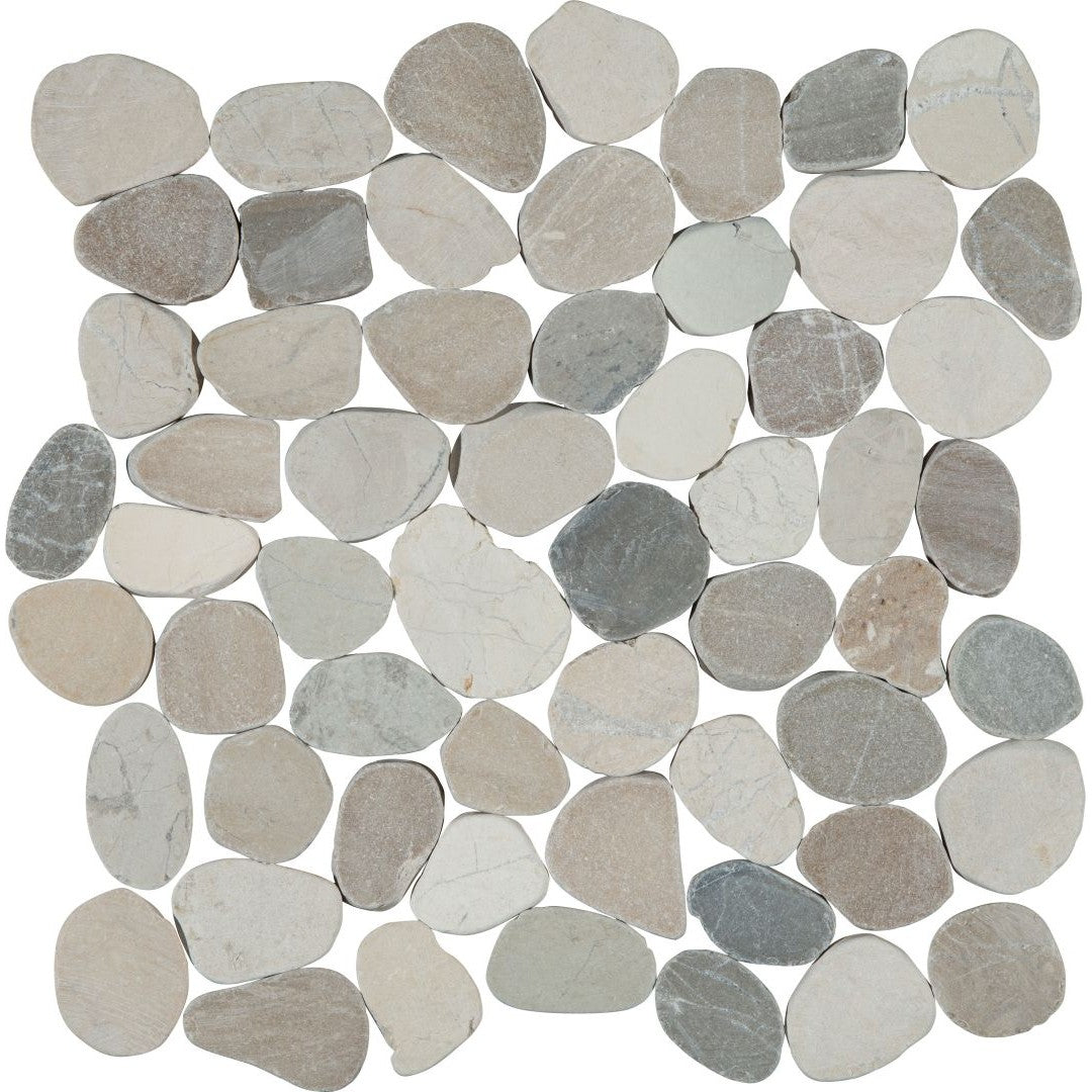 Florida Tile Pebbles 12" x 12" Flat Natural Stone Mosaic