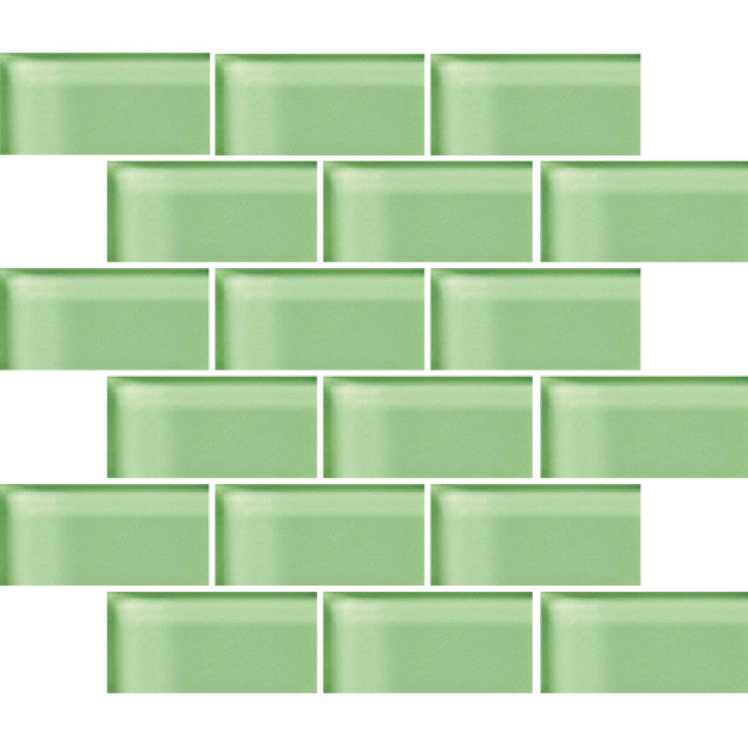 Crossville 12" x 12" Glass Blox Glass 2x4" Brick Mosaic