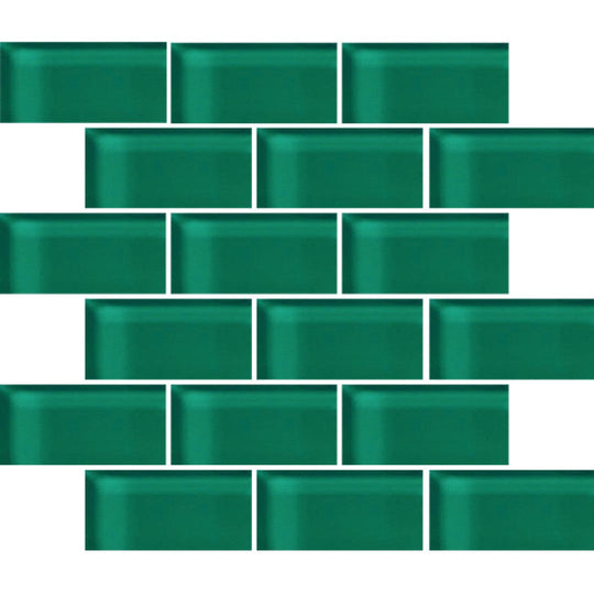 Crossville 12" x 12" Glass Blox Glass 2x4" Brick Mosaic