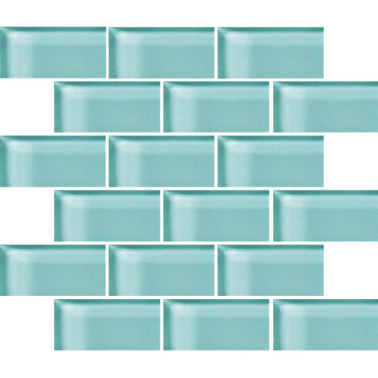 Crossville 12" x 12" Glass Blox Glass 2x4" Brick Mosaic