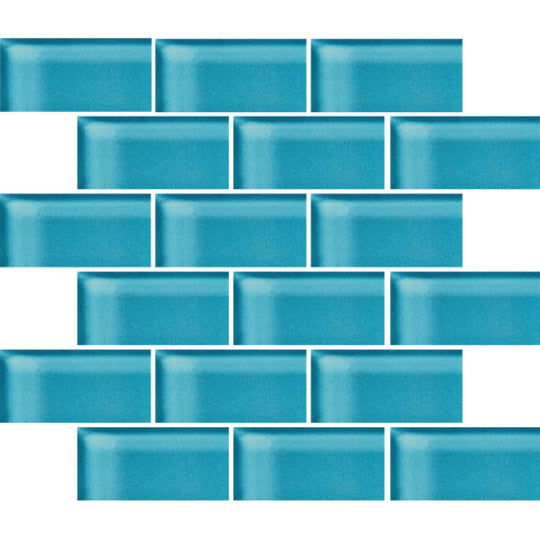 Crossville 12" x 12" Glass Blox Glass 2x4" Brick Mosaic