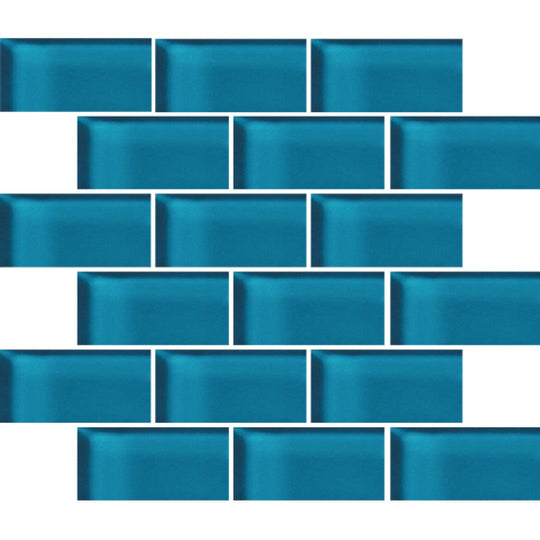 Crossville 12" x 12" Glass Blox Glass 2x4" Brick Mosaic