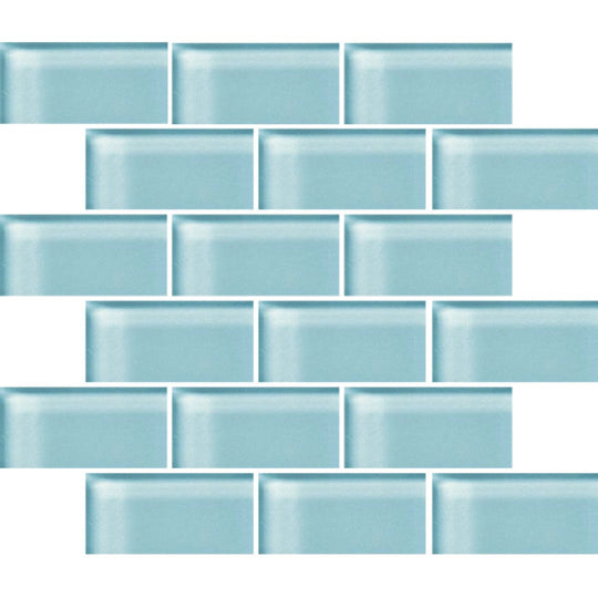 Crossville 12" x 12" Glass Blox Glass 2x4" Brick Mosaic