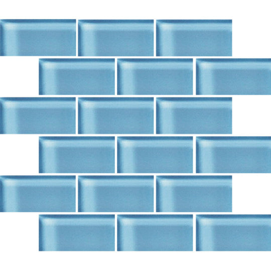 Crossville 12" x 12" Glass Blox Glass 2x4" Brick Mosaic
