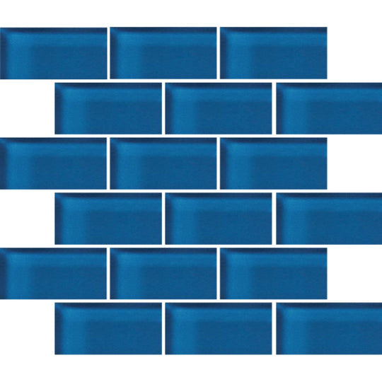 Crossville 12" x 12" Glass Blox Glass 2x4" Brick Mosaic
