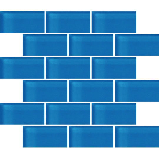 Crossville 12" x 12" Glass Blox Glass 2x4" Brick Mosaic