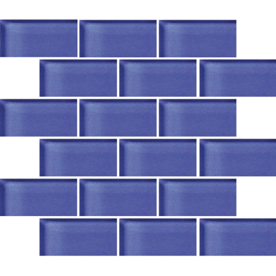 Crossville 12" x 12" Glass Blox Glass 2x4" Brick Mosaic