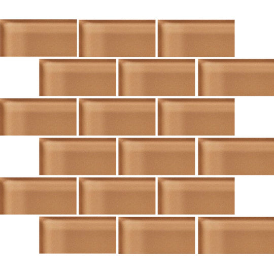 Crossville 12" x 12" Glass Blox Glass 2x4" Brick Mosaic