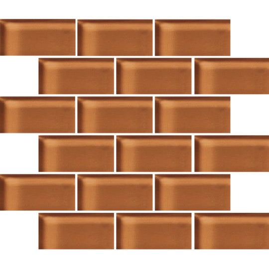 Crossville 12" x 12" Glass Blox Glass 2x4" Brick Mosaic