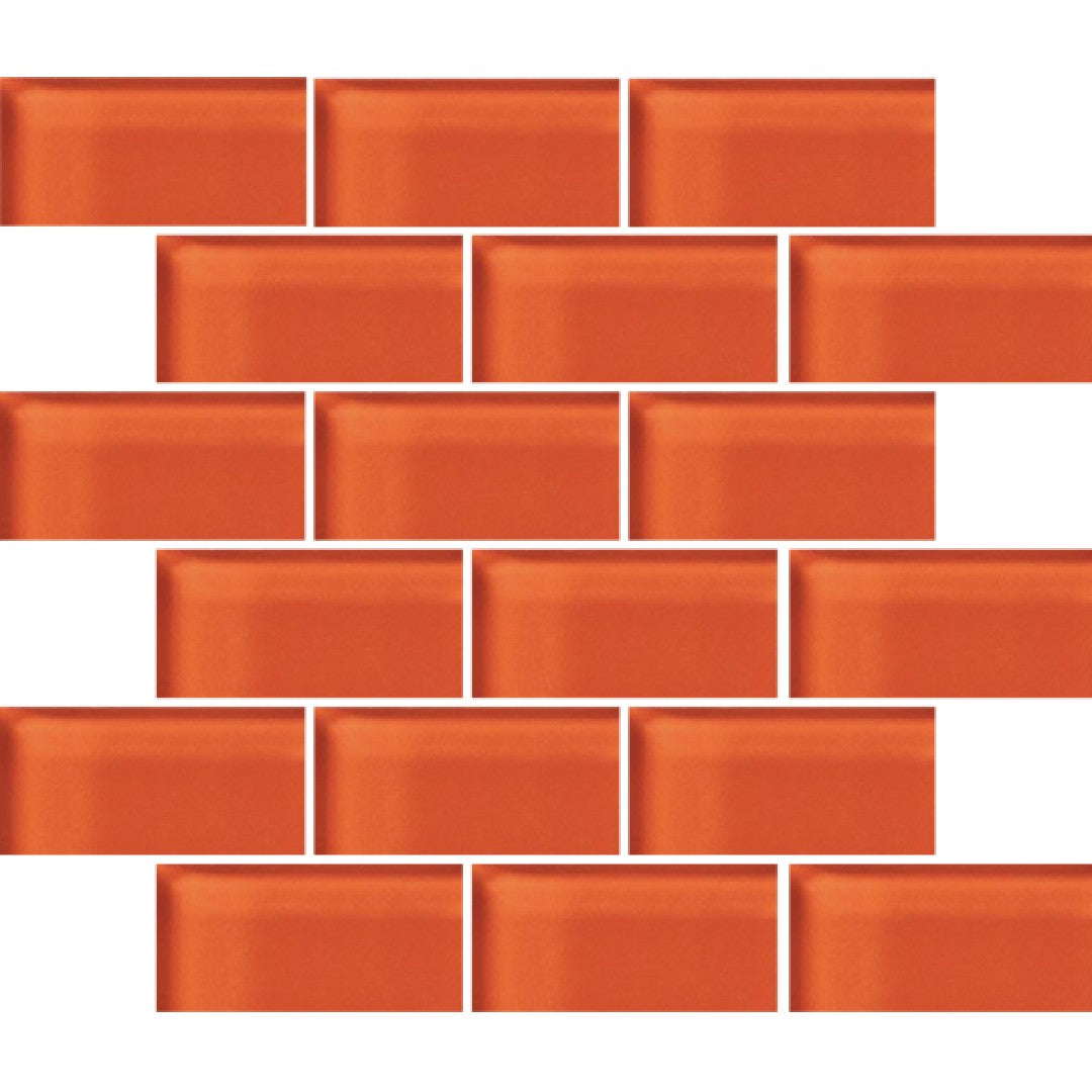 Crossville 12" x 12" Glass Blox Glass 2x4" Brick Mosaic