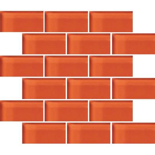 Crossville 12" x 12" Glass Blox Glass 2x4" Brick Mosaic
