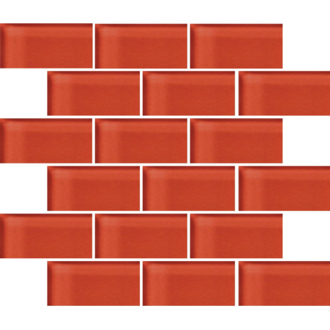 Crossville 12" x 12" Glass Blox Glass 2x4" Brick Mosaic