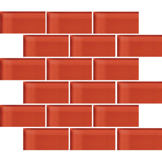 Crossville 12" x 12" Glass Blox Glass 2x4" Brick Mosaic