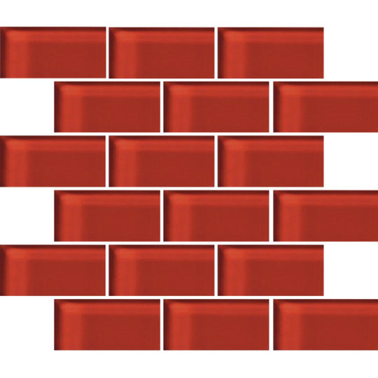 Crossville 12" x 12" Glass Blox Glass 2x4" Brick Mosaic