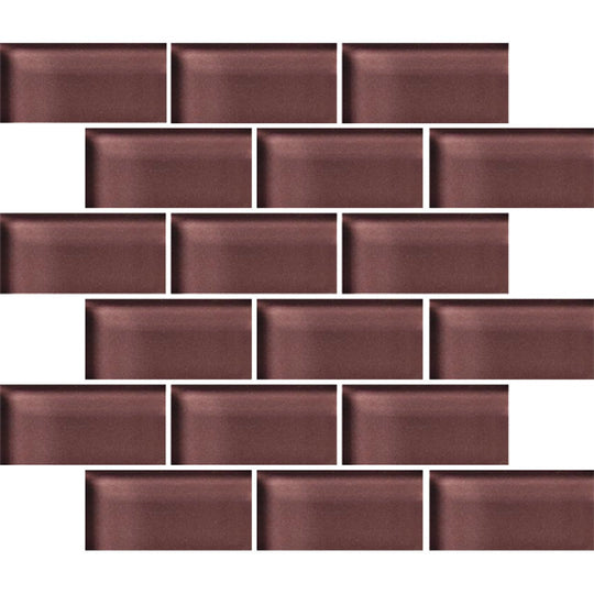 Crossville 12" x 12" Glass Blox Glass 2x4" Brick Mosaic