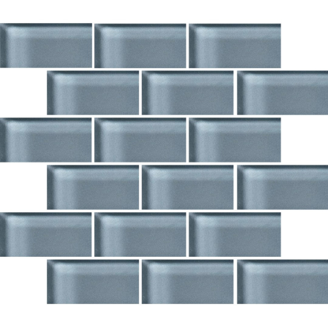 Crossville 12" x 12" Glass Blox Glass 2x4" Brick Mosaic