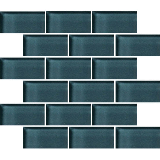 Crossville 12" x 12" Glass Blox Glass 2x4" Brick Mosaic