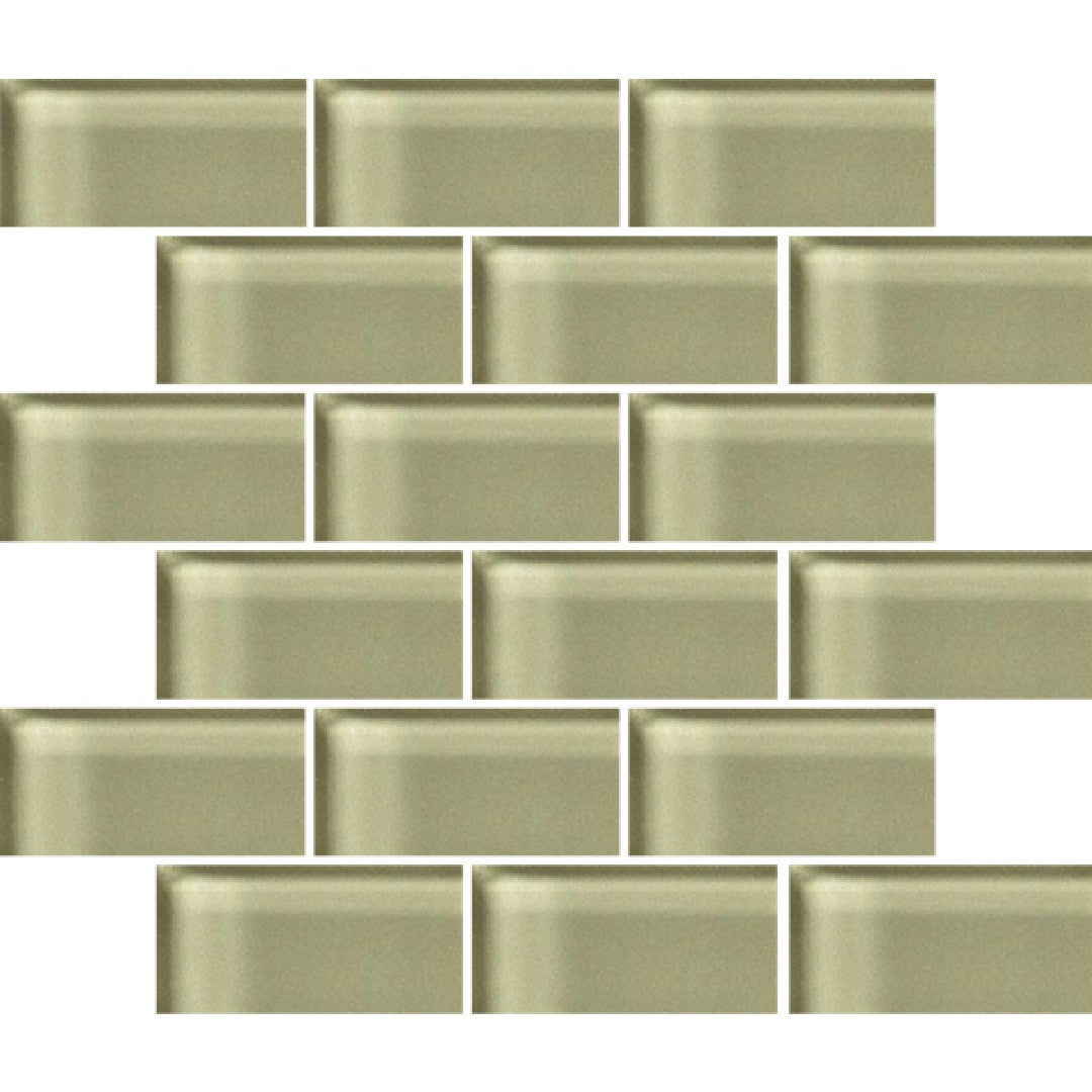 Crossville 12" x 12" Glass Blox Glass 2x4" Brick Mosaic
