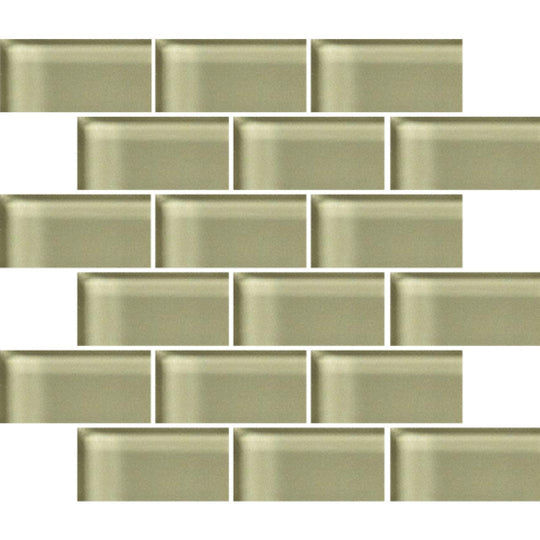 Crossville 12" x 12" Glass Blox Glass 2x4" Brick Mosaic