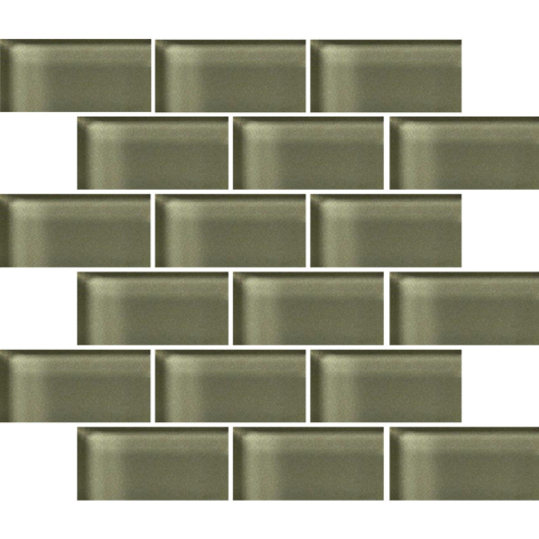 Crossville 12" x 12" Glass Blox Glass 2x4" Brick Mosaic