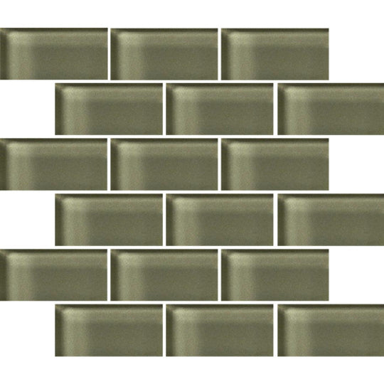 Crossville 12" x 12" Glass Blox Glass 2x4" Brick Mosaic