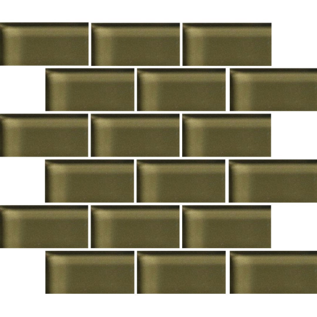 Crossville 12" x 12" Glass Blox Glass 2x4" Brick Mosaic
