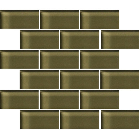 Crossville 12" x 12" Glass Blox Glass 2x4" Brick Mosaic