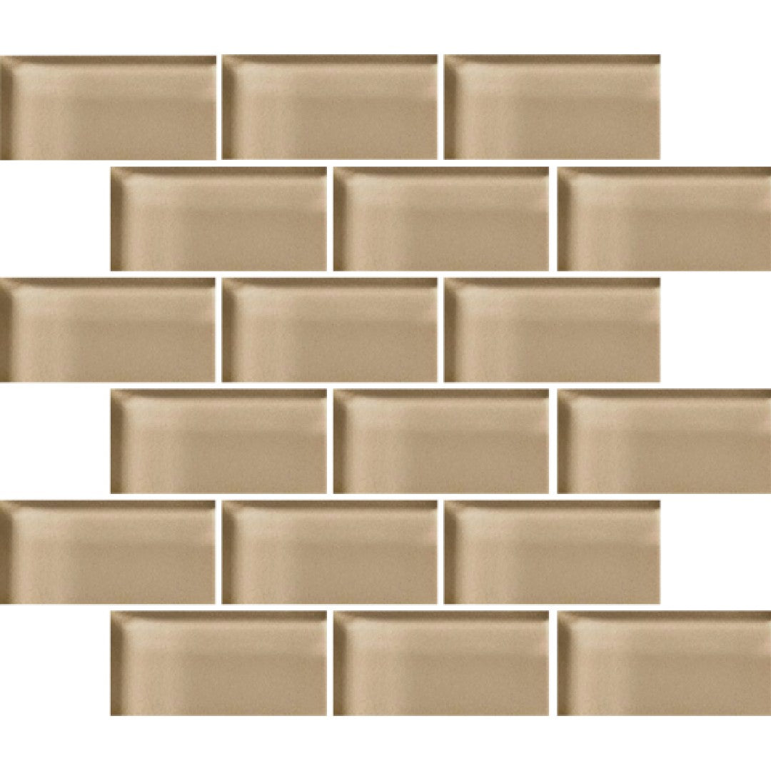 Crossville 12" x 12" Glass Blox Glass 2x4" Brick Mosaic