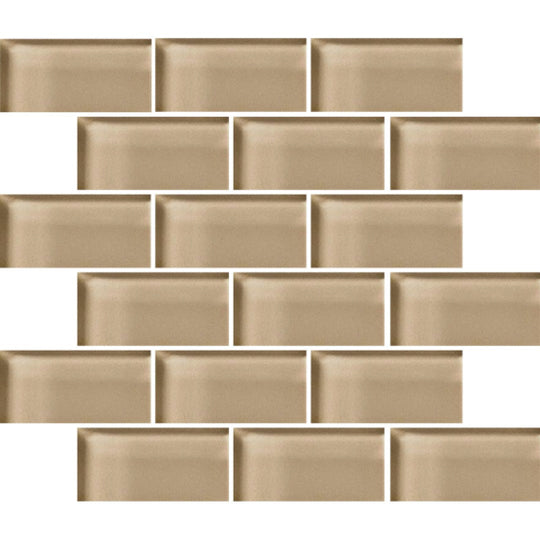 Crossville 12" x 12" Glass Blox Glass 2x4" Brick Mosaic