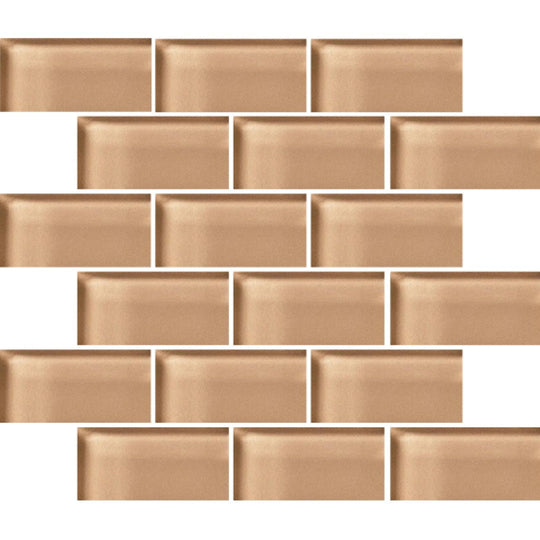 Crossville 12" x 12" Glass Blox Glass 2x4" Brick Mosaic